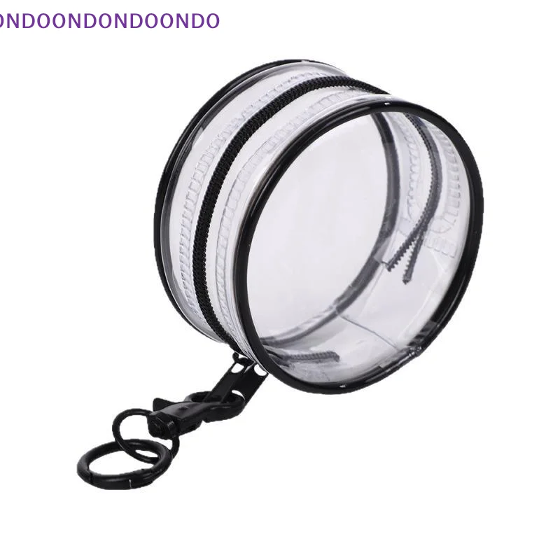 1pc 8cm Clear PVC Round Mystery Box Organizer Portable Dustproof Keychain Jewelry Storage Case for Daily Use
