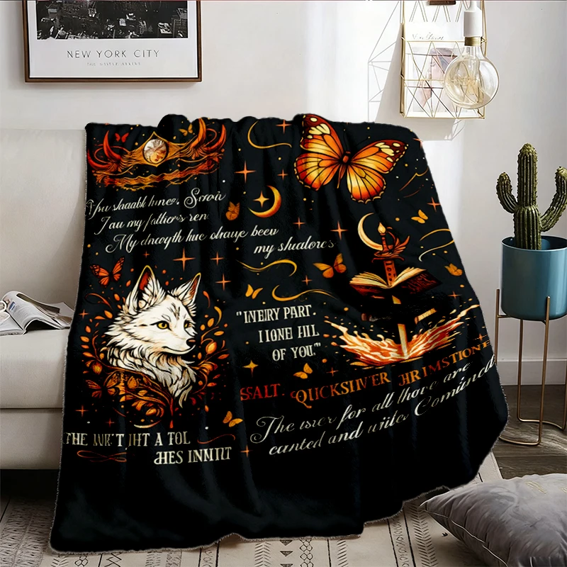Brimstone Quote Flannel Blanket, Fae and Alchemy Series Flannel Throw, Kingfisher Fantasy Book Cozy Blanket, Gift for