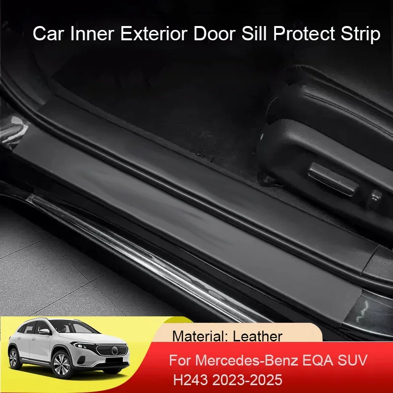 

Car Trunk Door Sill Strip Trunk Anti-kick Protect Pad PU Leather Auto Accessory For Mercedes-Benz EQA SUV H243 2023-2025