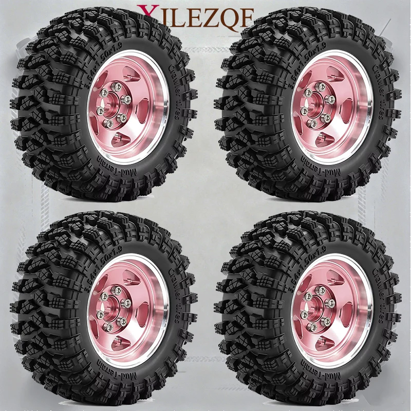 Jantes et pneus Beadlock de 1,9 pouces 90*38 mm, pièces de mise à niveau pour 1/12 1/10 MJX H12P H12Y SCX10 TRX4 TRX6 RC Crawler