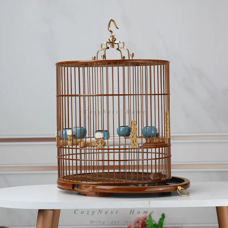 Indigo-chinned purple bamboo drawer bird cage, red shellfish embroidered eye heightened yellow bird willow warbler handmade