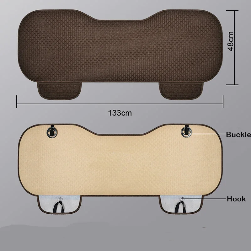 Car Seat Cover Front Rear Seat Cushion Pad Dustproof Linen Fabric Breathable Anti Slip Seat Covers Sheet Protector Four Seasons