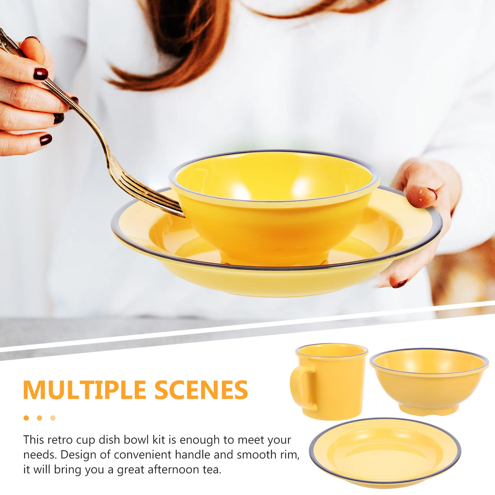 

1 set 1 Set Plate Cup Kit Vintage Kitchen Tableware Decorative Tea Coffee Mug Home Dish Set Household Glass
