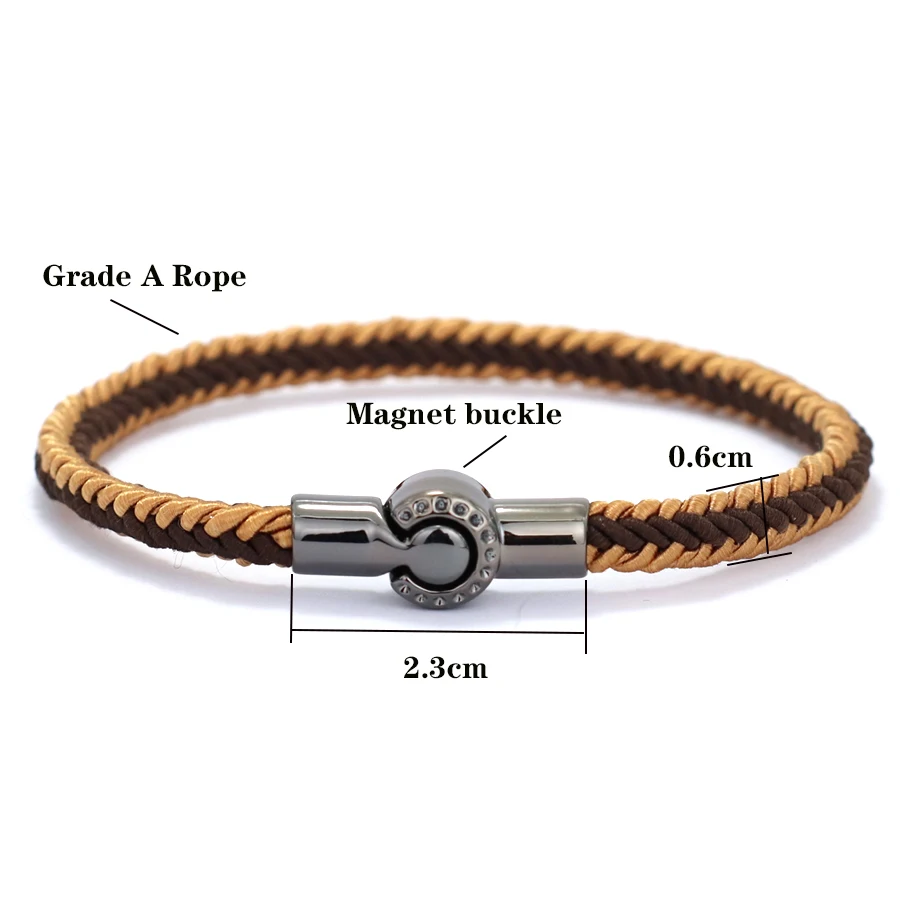Handmade Ethnic Rope Bracelet with Magnetic Clasp