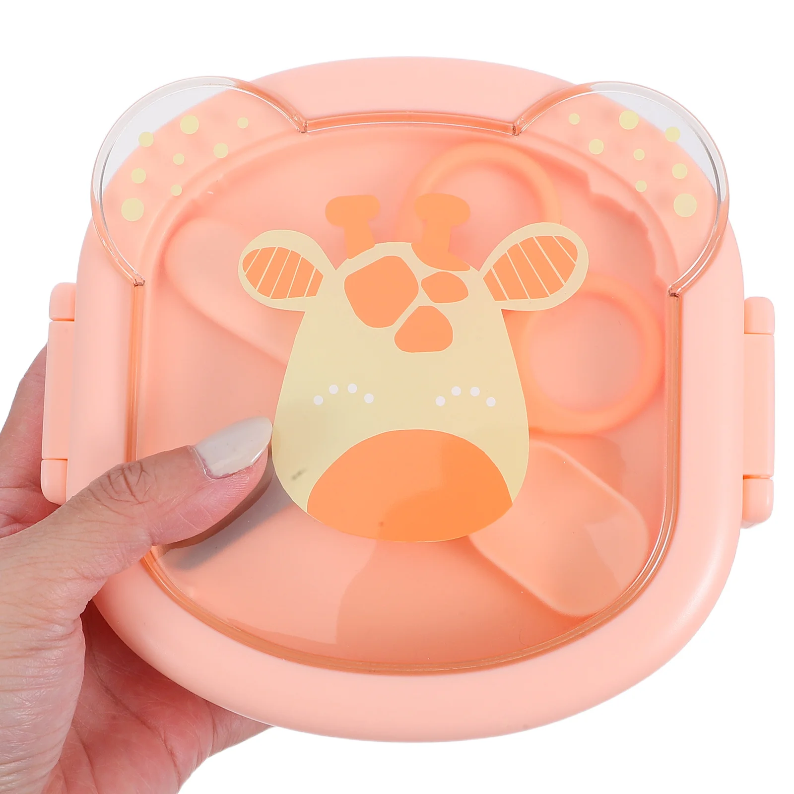 

Портативный набор для кормления малышей: оранжевая тарелка на присоске, ложка, ножницы для еды, контейнер для перекусов, посуда для самостоятельного кормления малышей в дороге