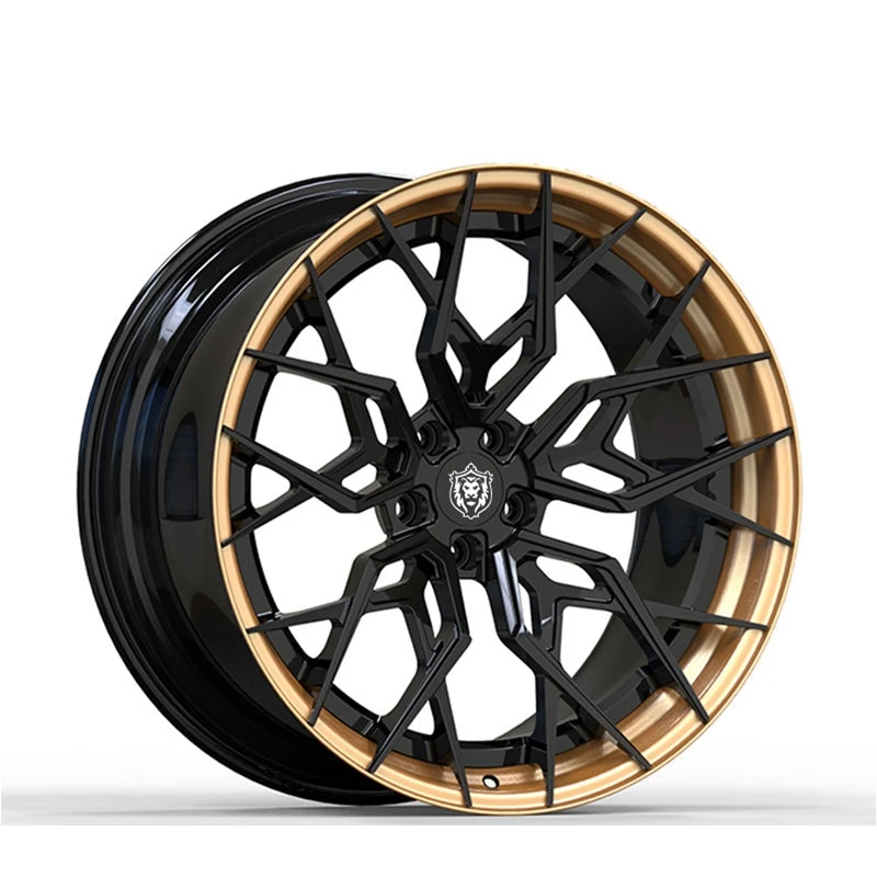 &c  Fashion Black Gold Color Two-tone Car Rims Everysize Forged Luxury Aluminum Alloy Wheels for toyota corolla