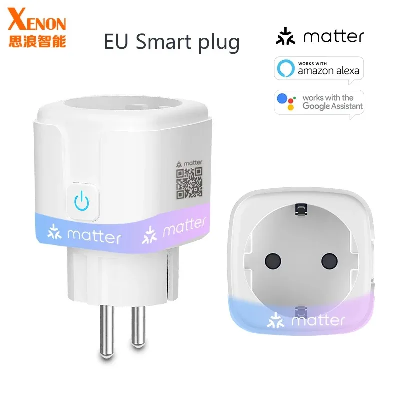 

UseelinK Matter WiFi Smart Socket 16A EU Home Appliance Outlet Mini Smart Plug Adapter Alexa Google Home Voice Control SmartLife