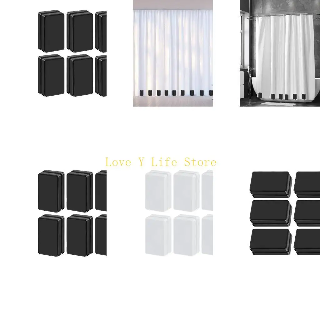 

L74C 12Pcs Outdoor Curtain Weights Waterproof Drapery Magnets Accessory for Shower Curtains Tablecloths Flags