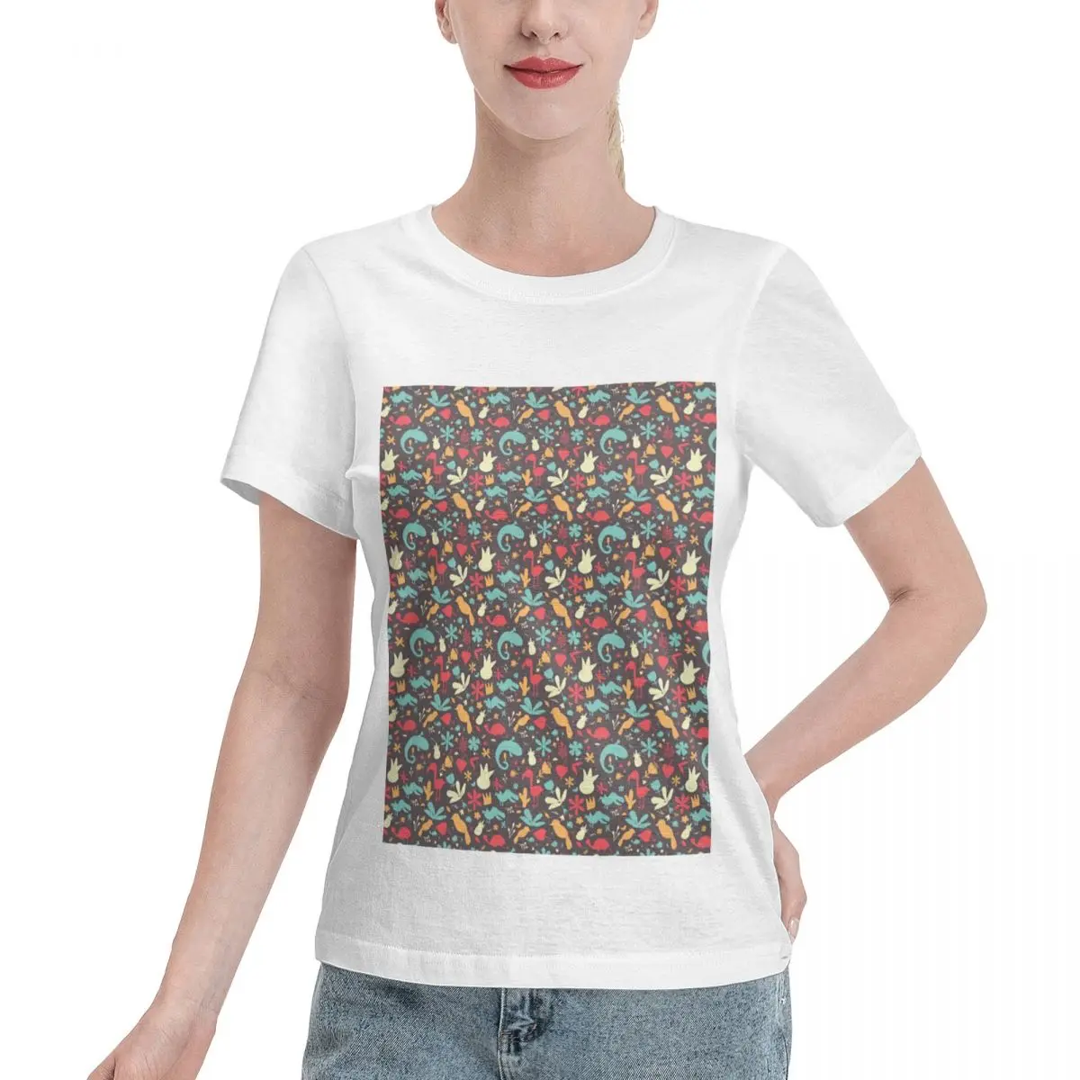 Bargain Price Nature Hipster Design Women's T-shirt Loose Breathable Cotton Tee