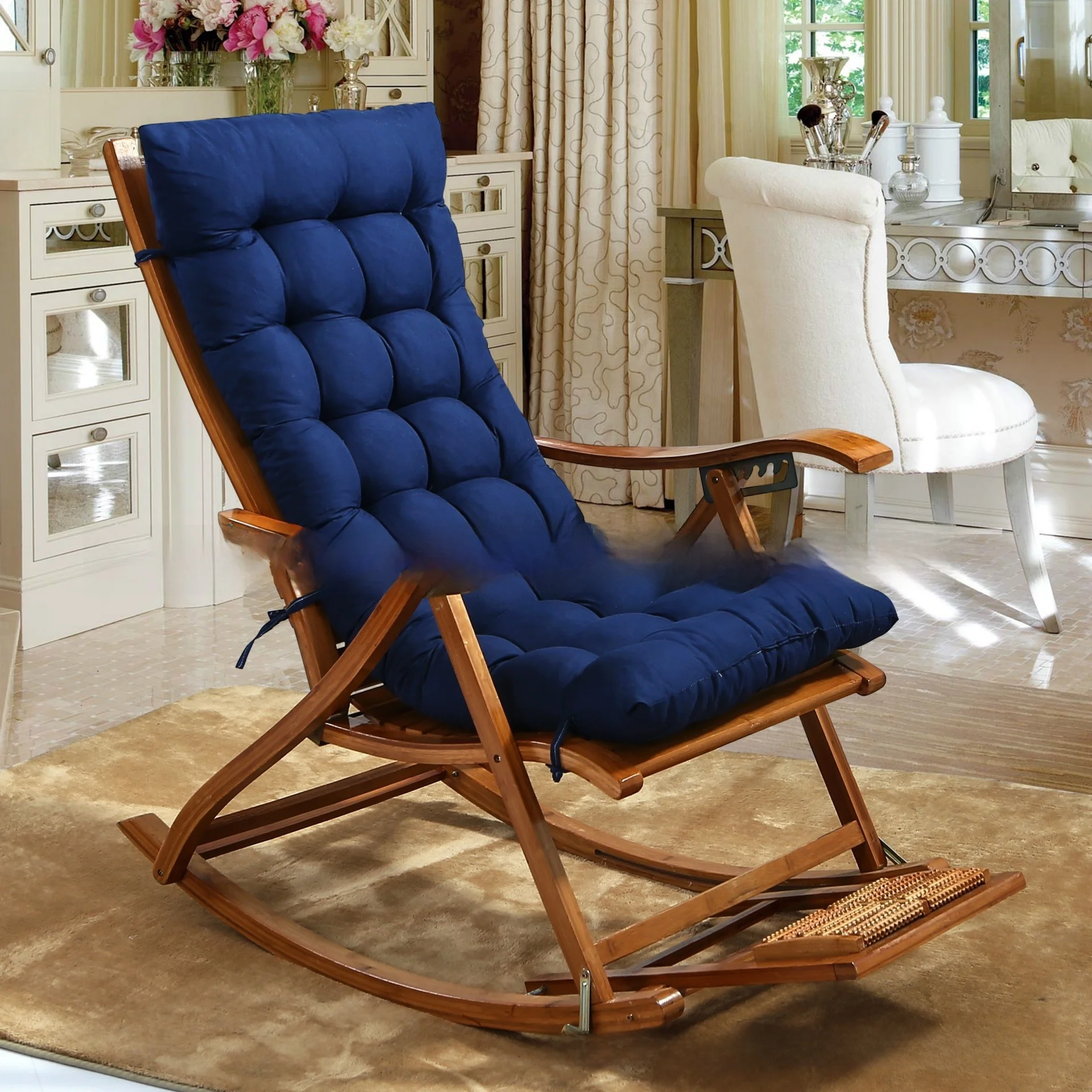 Thickened Flannel Chair Pad Autumn Winter Double-sided Available Nap Time Rocking Chair Pad Recliner Cushion Home Fabric