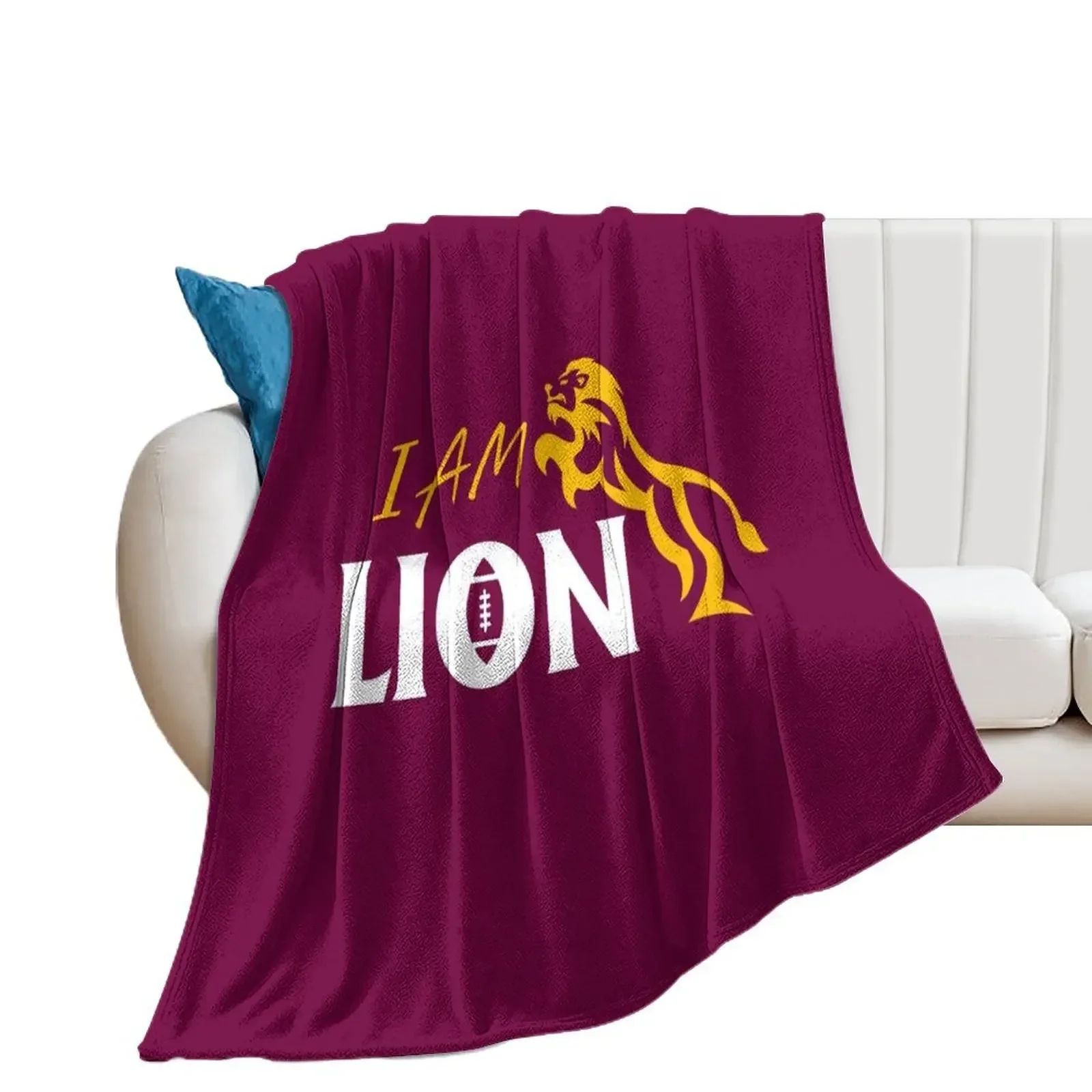 

Brisbane Lions Throw Blanket for babies Single Flannel Fabric Decoratives Blankets