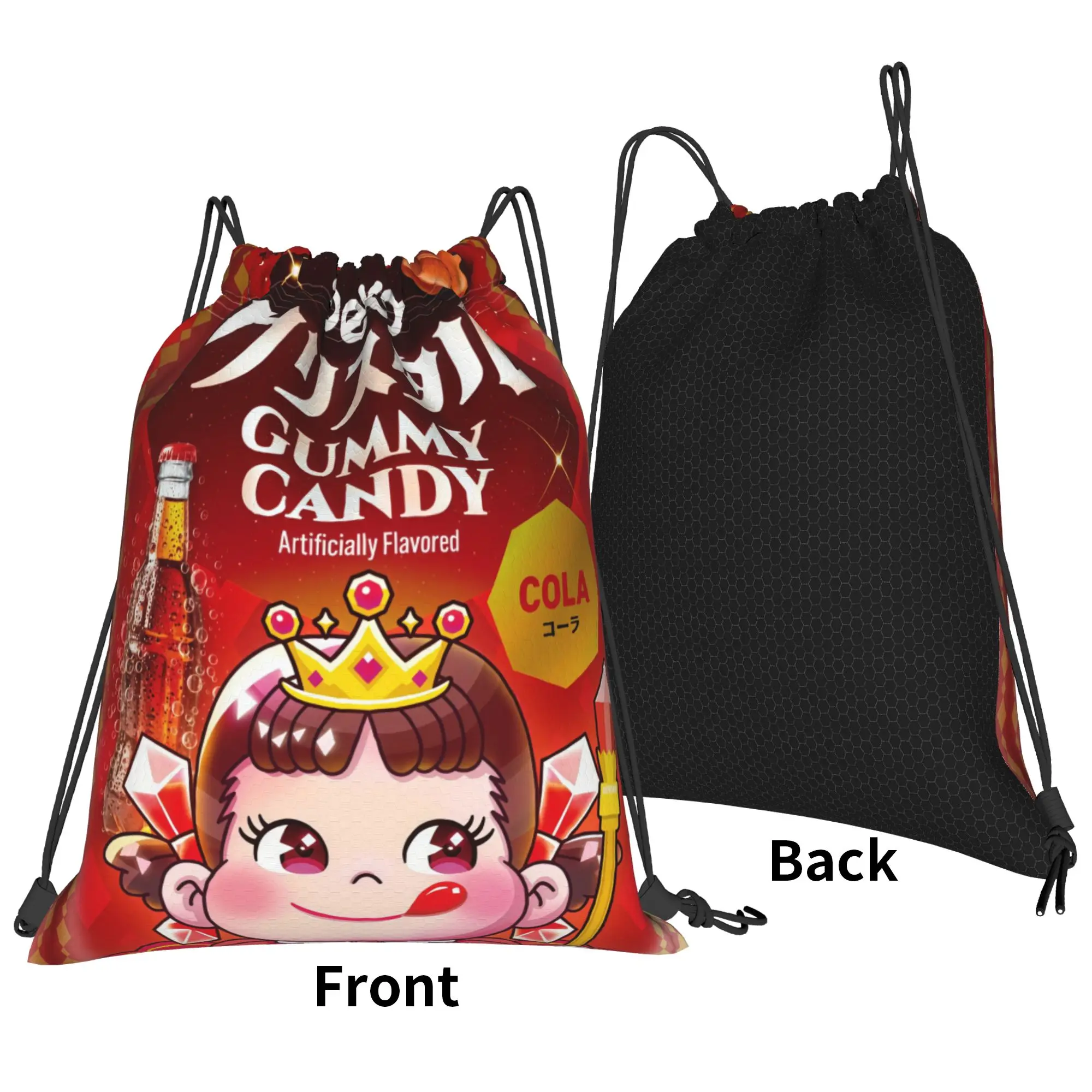 Fujiyaa Cola Flavor Gummy Candy Portable Hiking Riding Gym Drawstring Storage Sporty Backpacks