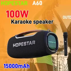 屋外Bluetoothスピーカー,HOPESTAR-A60 W,防水,ポータブル,ブームボックスパーティー,ホームシアター,超高出力twsベース,100