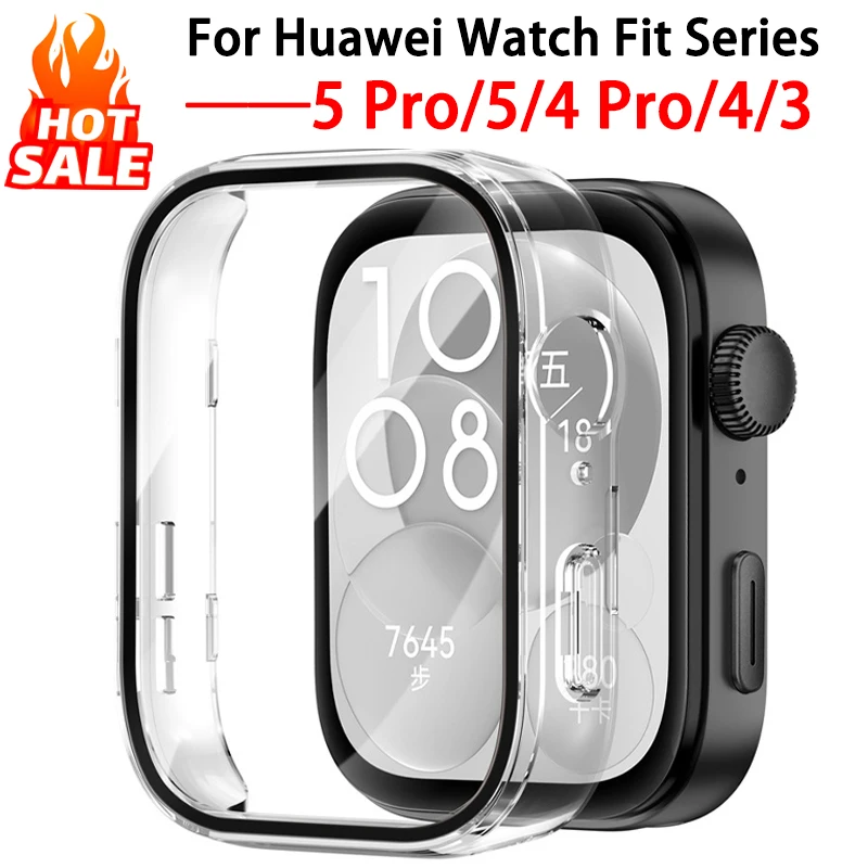 �y�Z�[�����zHuawei Watch Fit 5 4 3�p�K���X+�P�[�X�A�S�ʕی�X�N���[���v���e�N�^�[�A�n�[�hPC�o���p�[�A�����K���X���E�H�b�`�P�[�X�AHuawei Watch Fit 5 4 Pro�Ή�