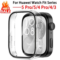 Glass+Case For Huawei Watch Fit 5 4 3 All-Around Screen Protector Hard PC Bumper Tempered Watch Case Huawei Watch Fit 5 4 Pro