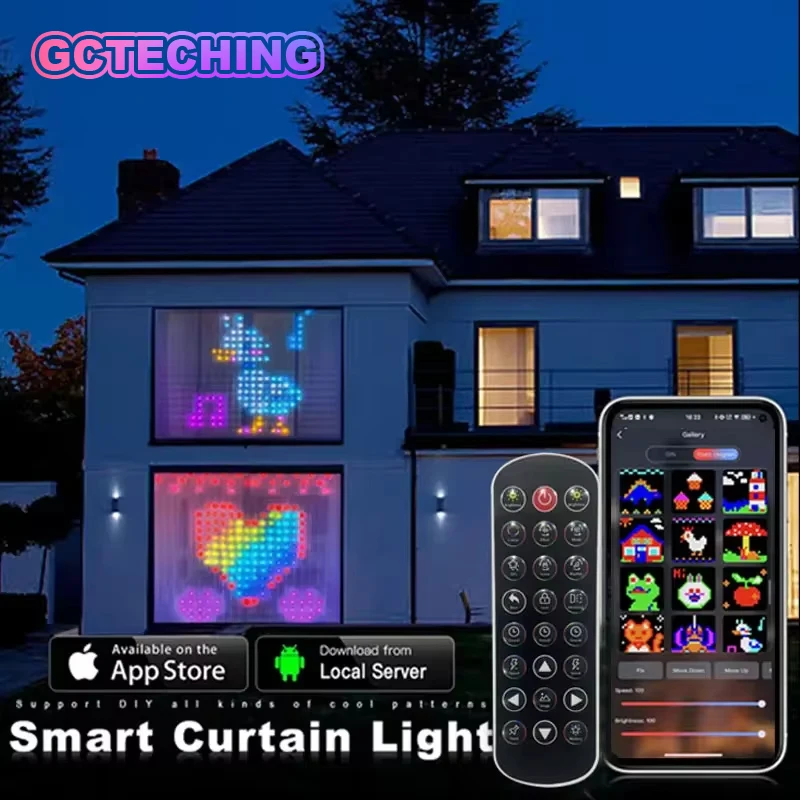 decoracao led rgb cortina luzes inteligentes app controlado corda luzes de fadas faca voce mesmo padrao e texto programavel sincronizacao musica reote 01