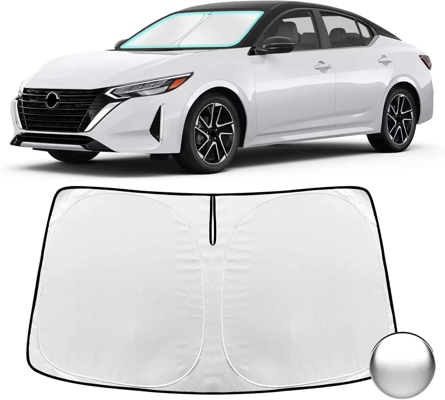 

Windshield Sunshade for Ni-ssan Sentra 2020-2024 Custom Fit Front Window Sun Shade Blocks 99% UV Rays Foldable Shield Protect Ca