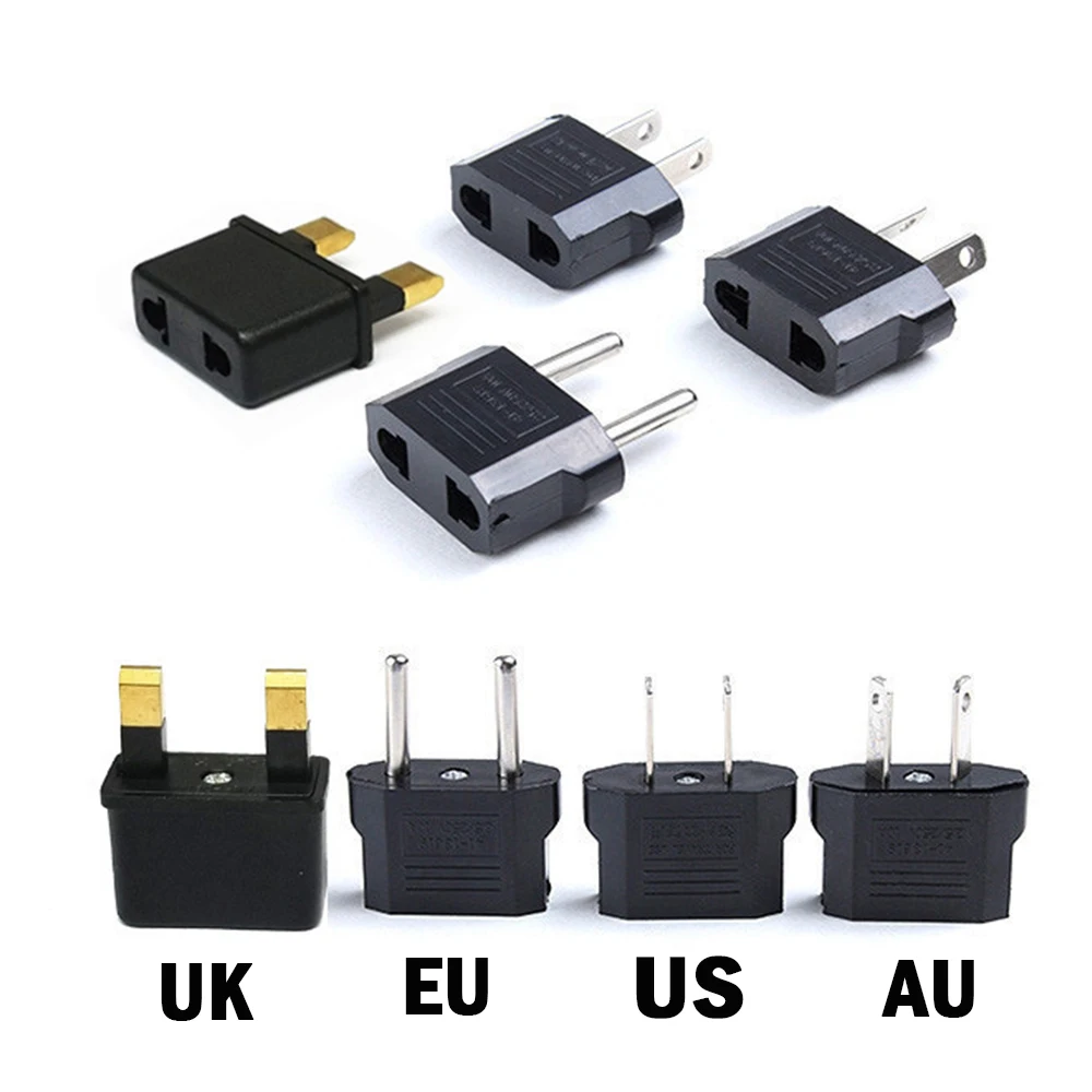 D2 2Pcs EU US To EU AU UK Plug Adapter AC Converter American To EU Europe Travel Power Adapter Type C Plug Converter Socket Plug