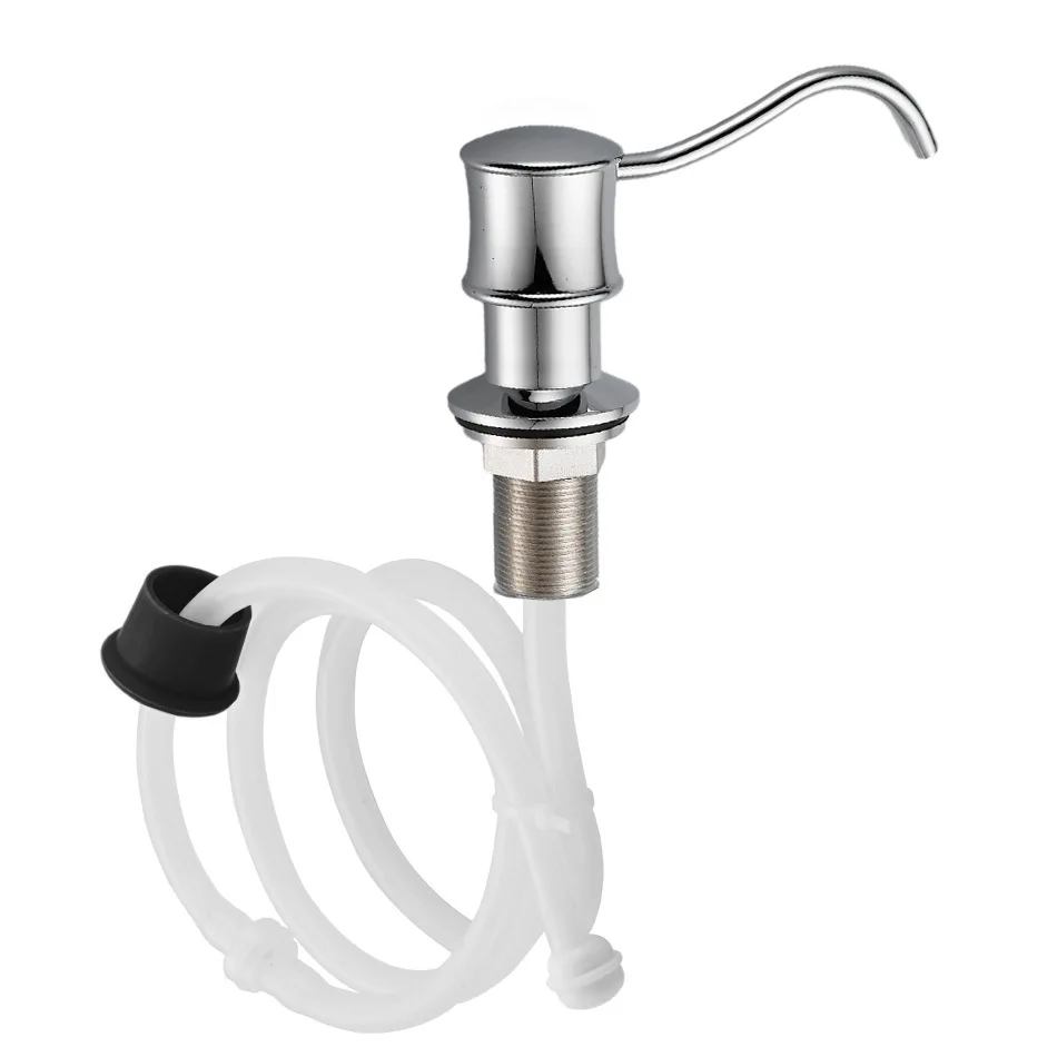 

All-copper Kitchen Sink Soap Dispenser Dishwashing Press Basin Detergent Manual Press Pump Head 120mm Extended Silicone Tube