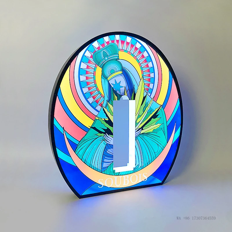 European and American StyleLEDColorful glowing creative wine stand acrylic sign champagne rack for barKTVImported Liquor and Win
