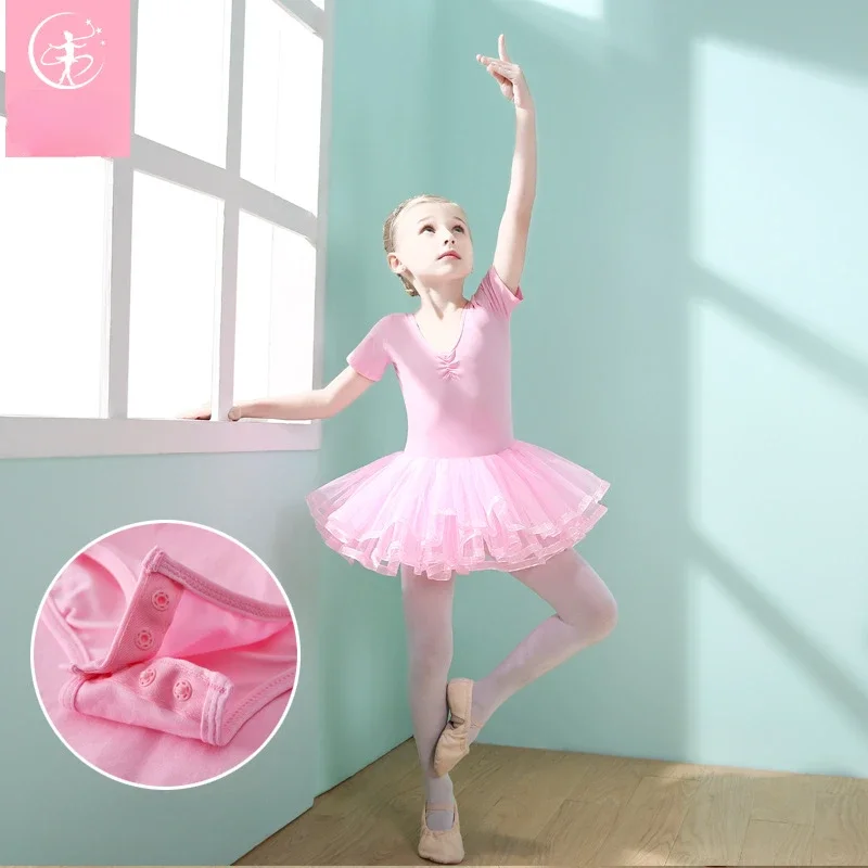 Long-Sleeved Children\'s Ballet Dress in Soft Velvet and Pink Gauze Skirt for Girls\' Dance Practice Leotards for Girls