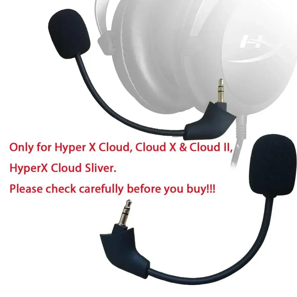 Сменный игровой микрофон 3,5 мм для игровых гарнитур Kingston HyperX Cloud 2 II X Core Pro Silver Cloudx, наушники