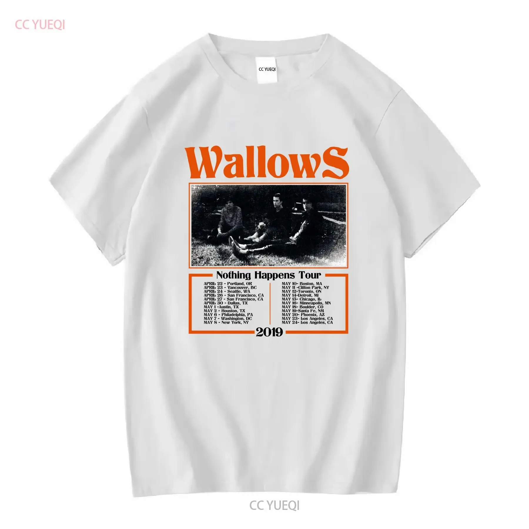 Regalo nueva camiseta Wallows divertida, la mejor camiseta lavada vintage navideña colorida para uso diario, cómoda y transpirable