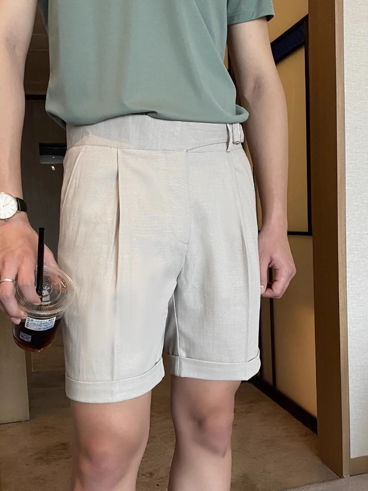 

Busin Casual High Waist ort orts Men's Straight Leg Summer Faion Youth ular Leisure Scenarios Five-Quarter Length