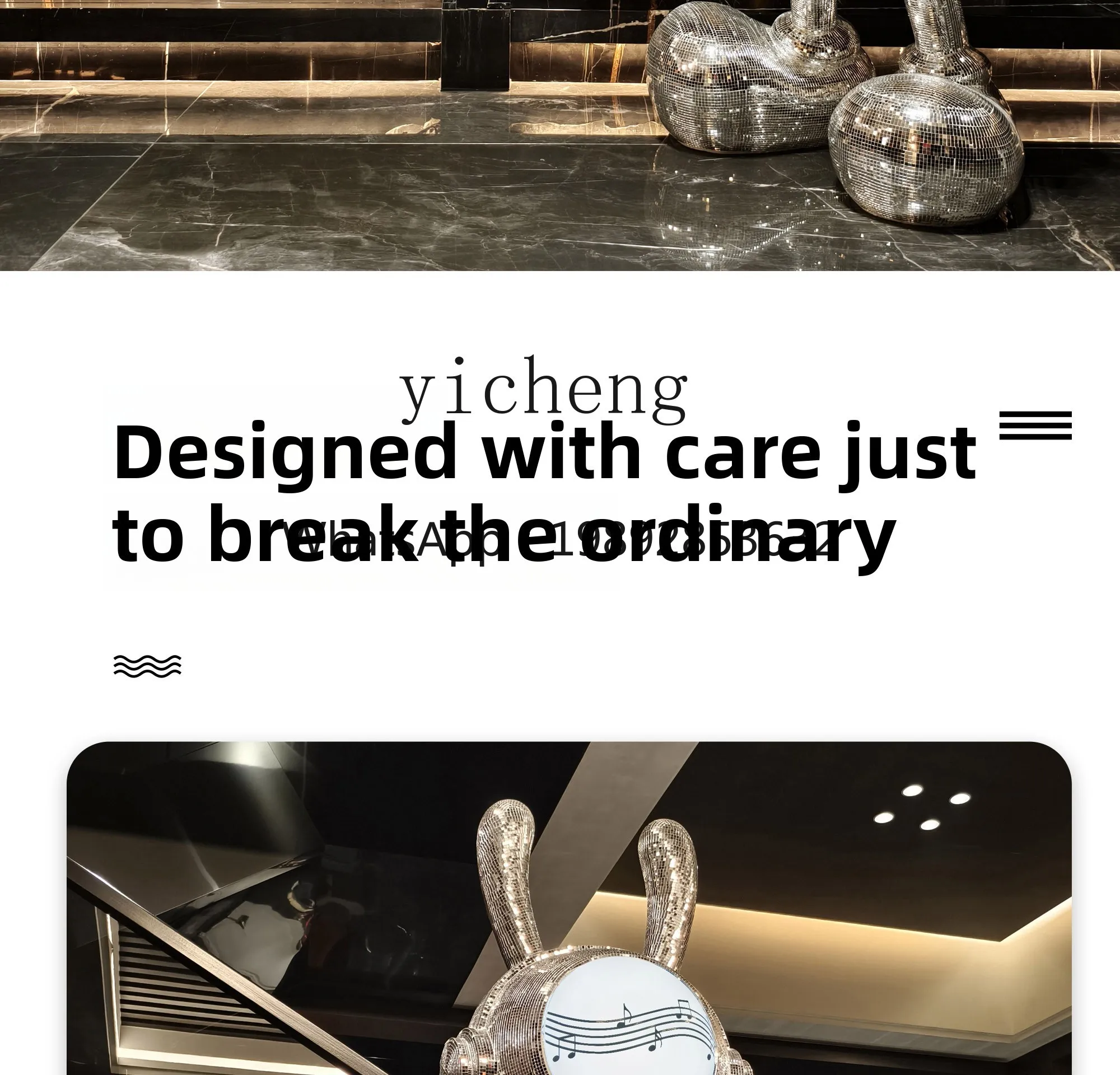 Welcome Rabbit Floor Ornament Friend Gift Practical High-End Atmosphere Decoration