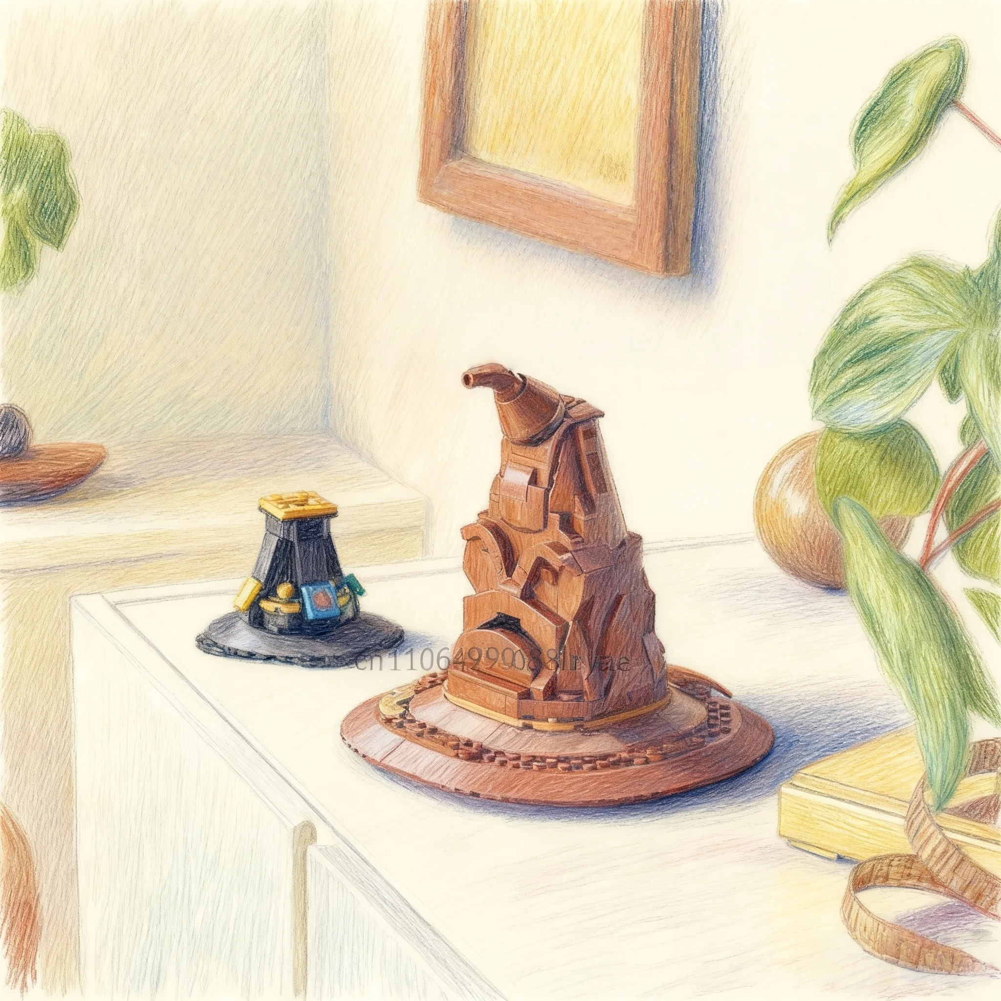 Blocos de construção de chapéu de bruxa, blocos de construção, modelos DIY, brinquedos para meninos e meninas 561 presentes de Natal infantis