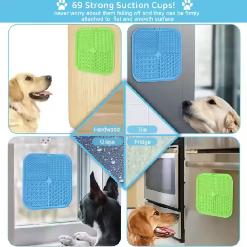 Pet Lick Silikon Matte Slow Feeder Hundefutter Platte Baden Ablenkung Sucker Training Feeder Liefert für Hunde – Detail 7