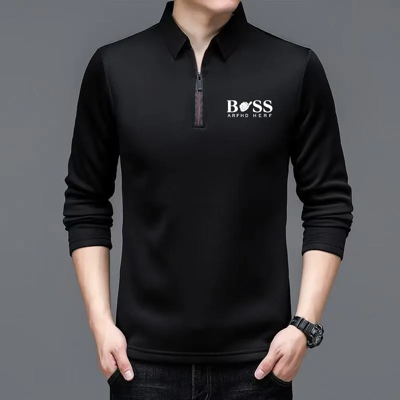 Spring and Autumn Men's High Quality Long Sleeve Polo Shirt New Luxury Fashion Business Leisure Multi Functional Top