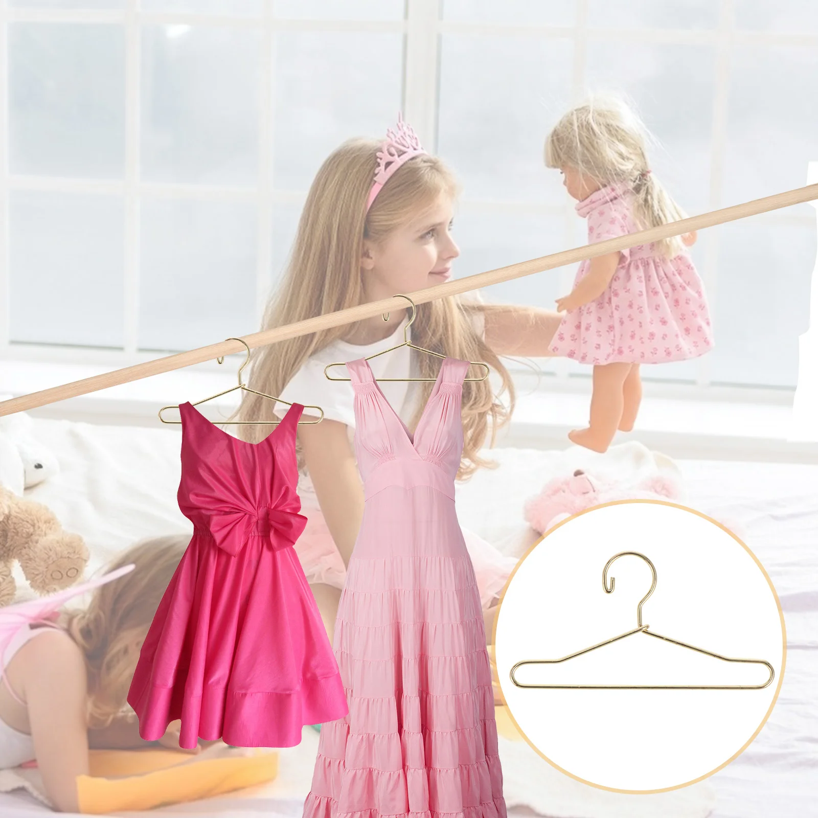 20 Pcs Hanger Coat Holder Dress Hangers Mini Cloth Metal Clothes Rack Baby