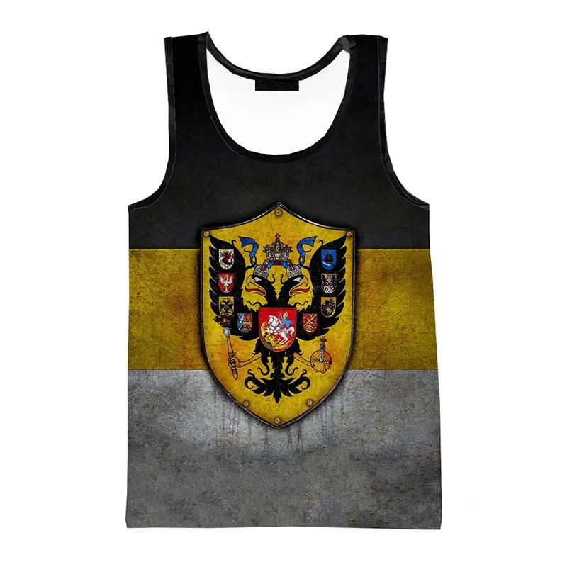 2024 Fashion Russia Flag 3D Printed Tank Tops Men Clothing Summer Casual CCCP National Streetwear Oversized Sleeveless Vest Man