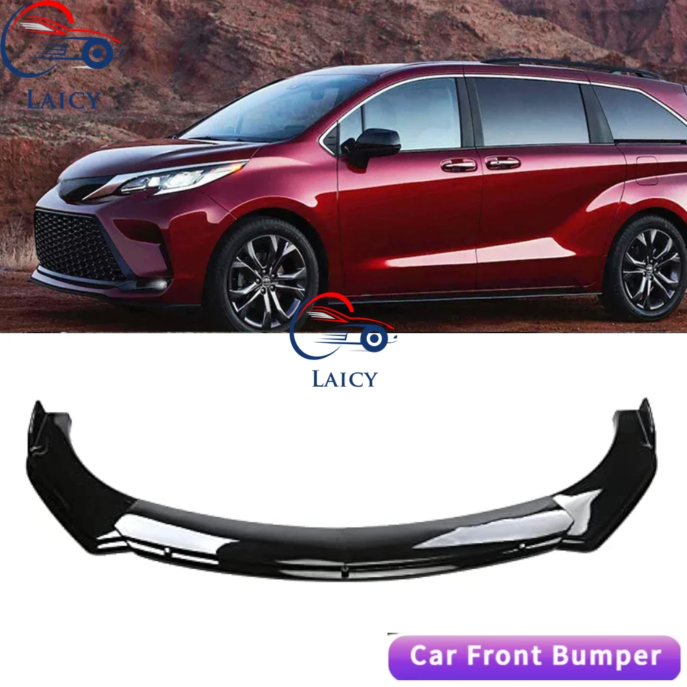 

LAICY For T0yota Sienna Car Front Body Bumper Lower Spolier Lip Chin Diffuser Splitter Air Dam Kit Protector Guard Covers Black