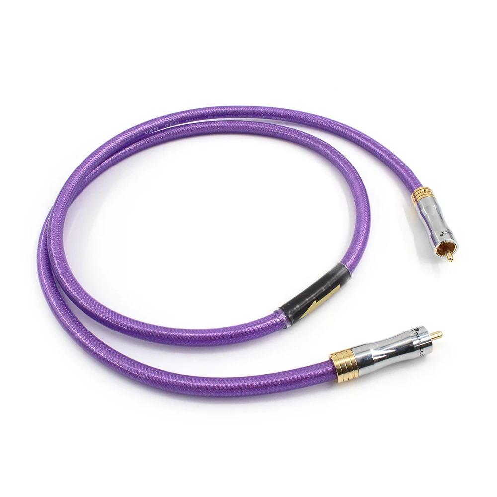 

High Quality OCC 75 Ohms HiFi Coaxial Audio Cable Sliver Plated Digital Audio Coaxial Cable RCA To RCA DAC CD