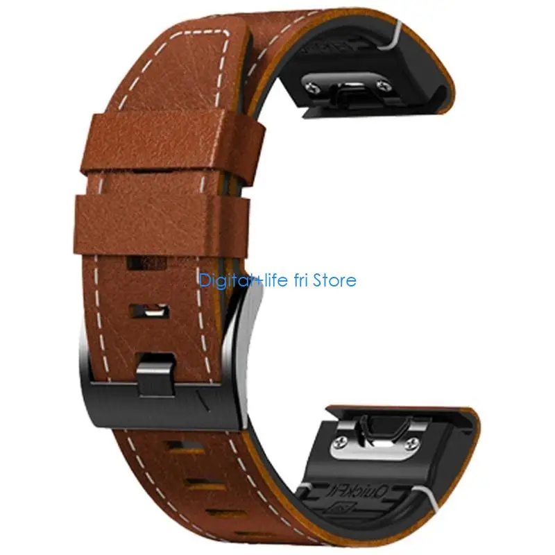 E06D Изысканный кожаный ремешок для часов 26 мм, быстросъемный браслет, стильный ремешок для любителей активного отдыха, для