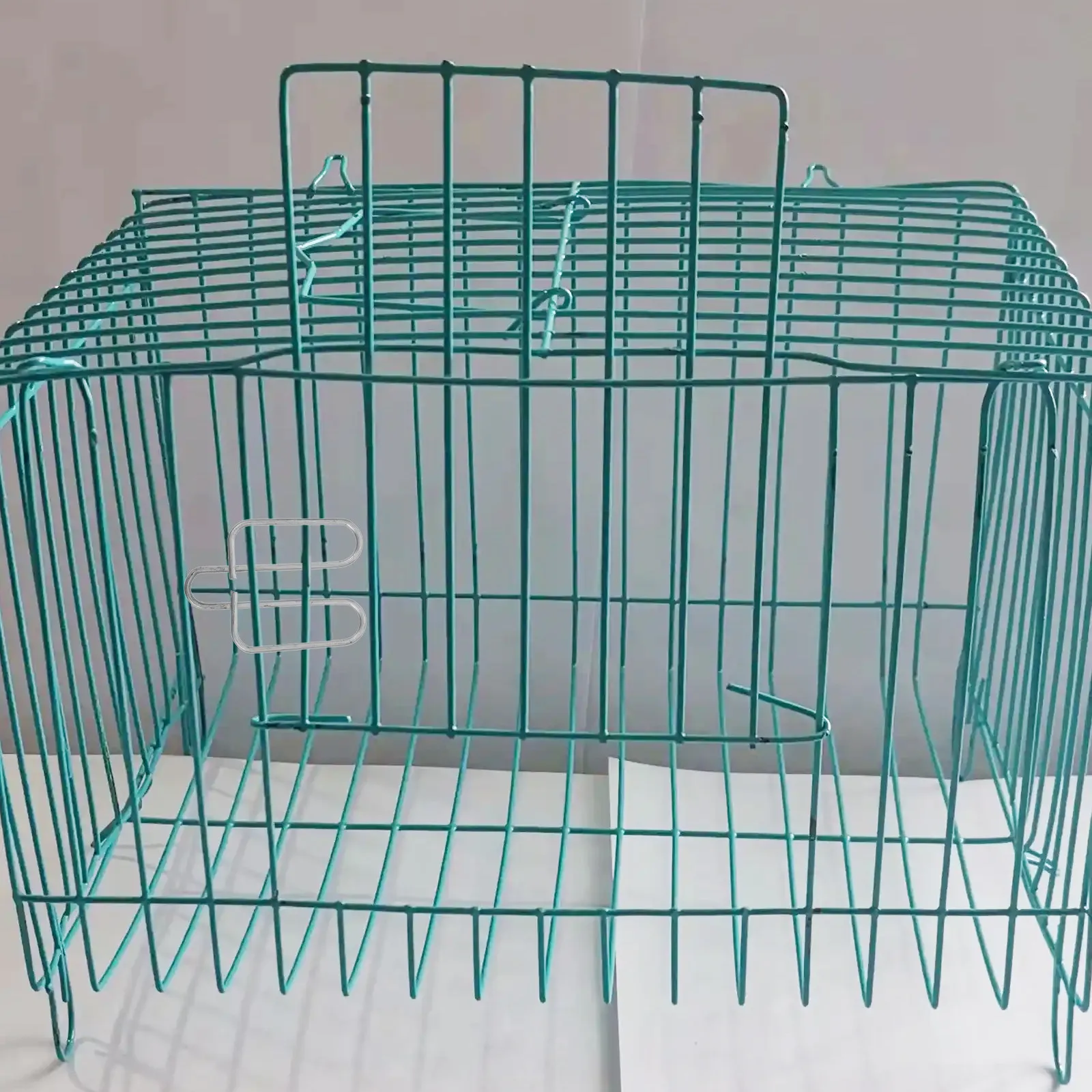 20Pcs Cage Door Fixing Clips Pet Cage Feeding Box Fasteners Galvanization Spring Hook Feeding Case Fixator for Pets