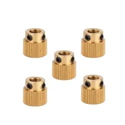 5 pièces d'imprimante 3D en laiton extrudeuse roue 40 dents engrenage d'entraînement pour Creality CR-10 10S S4 S5 Ender 3 / Pro / V2