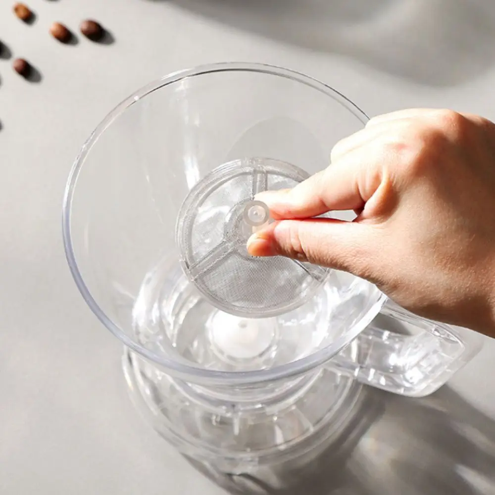 Filter Paper Free Pour Over Coffee Dripper PC Visible Coffee Filter Cup Removable Washable Hand Brew Espresso Pot Office