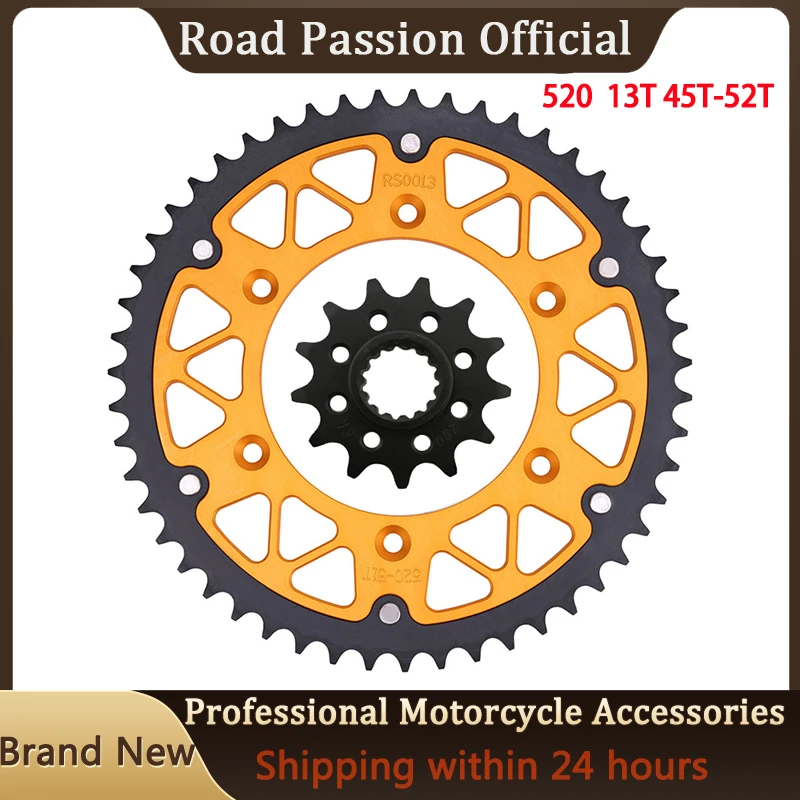 520 Motorcycle 45T~ 52T 13T Front & Rear Sprocket For EGS250 GS125 SM125 SX125 SX150 GS250 SX250 EGS300 SX300 GS350 SX360 EXE125