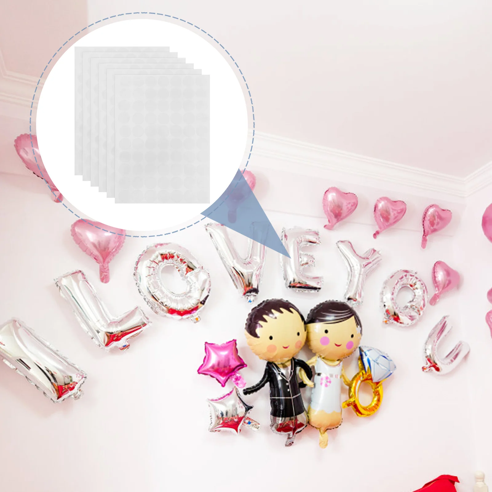 6 Sheets Transparent Double-sided Tape Removable Detachable Acrylic Clear Adhesive Pads