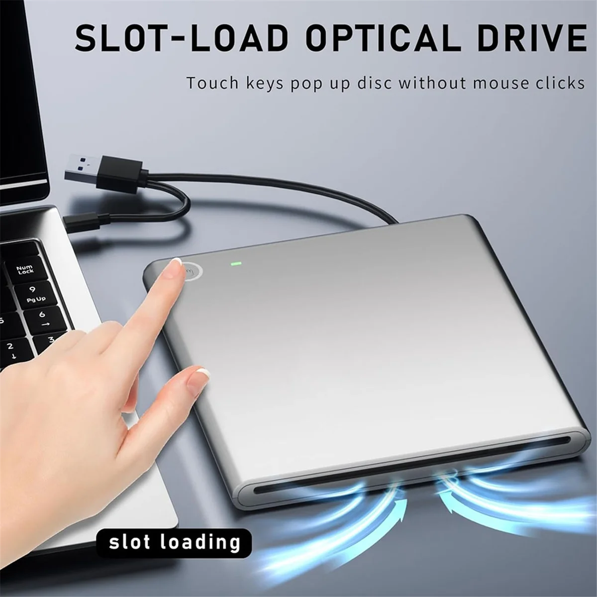 

N84R Внешний DVD-привод для ПК — слот-вход USB-C Super Drive Устройство записи компакт-дисков/DVD Оптический привод Plug & Play