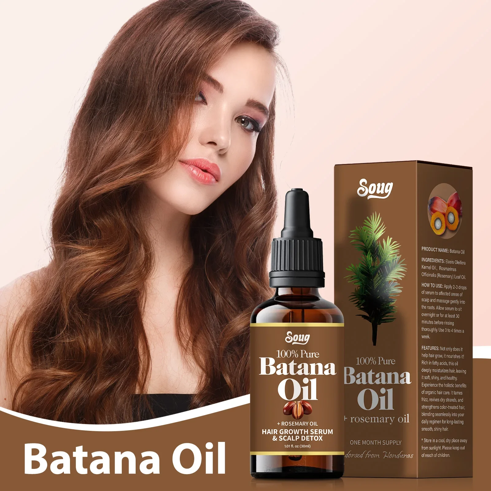 

Batana & Rosemary Hair Nourishing Oil - Moisturizes, Improves Hair Quality, Reduces Loss & Prevents Split Ends Effectively.