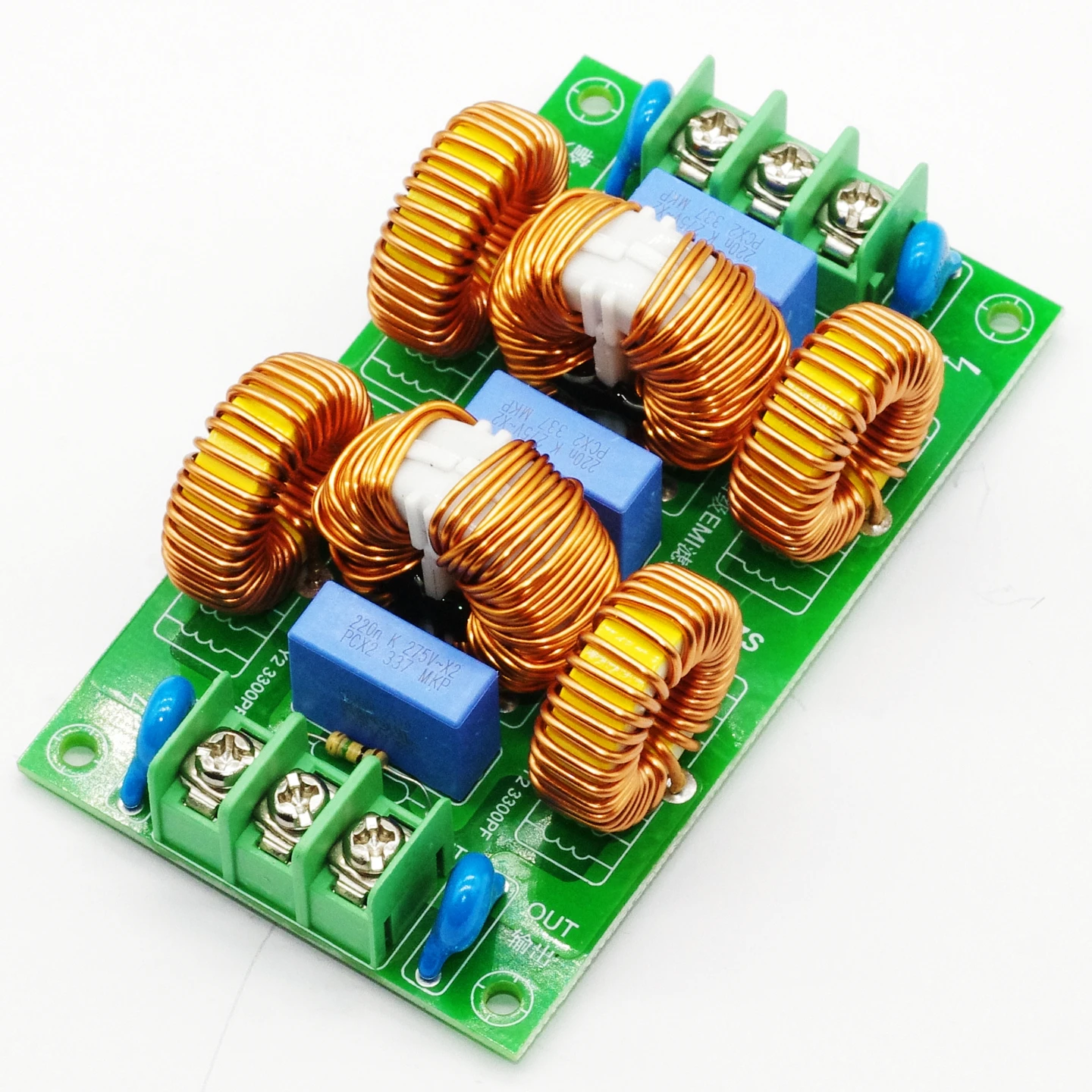 AC 전원 공급 장치 EMC 필터 EMI 전자기 간섭 4단계 공통 모드 차동 모드 필터