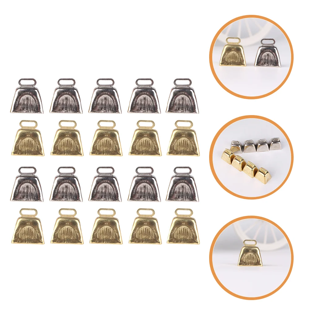 

20 Pcs Quartet Cowbell Home Decorations Xmas Crafts Pet Window Party Decors Wrought Iron Decorative Christmas Bells Mini