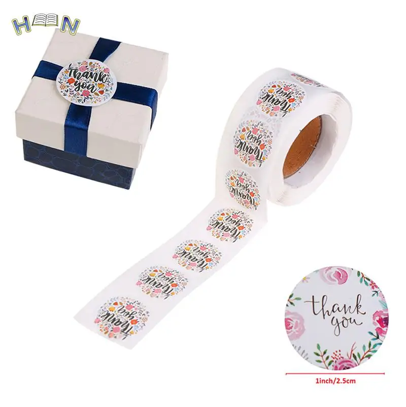 1roll/500 Pcs Colored Thank You Stickers Seal Labels Cute Stickers Per Roll Scrapbook Stationery Sticker Little Stickers