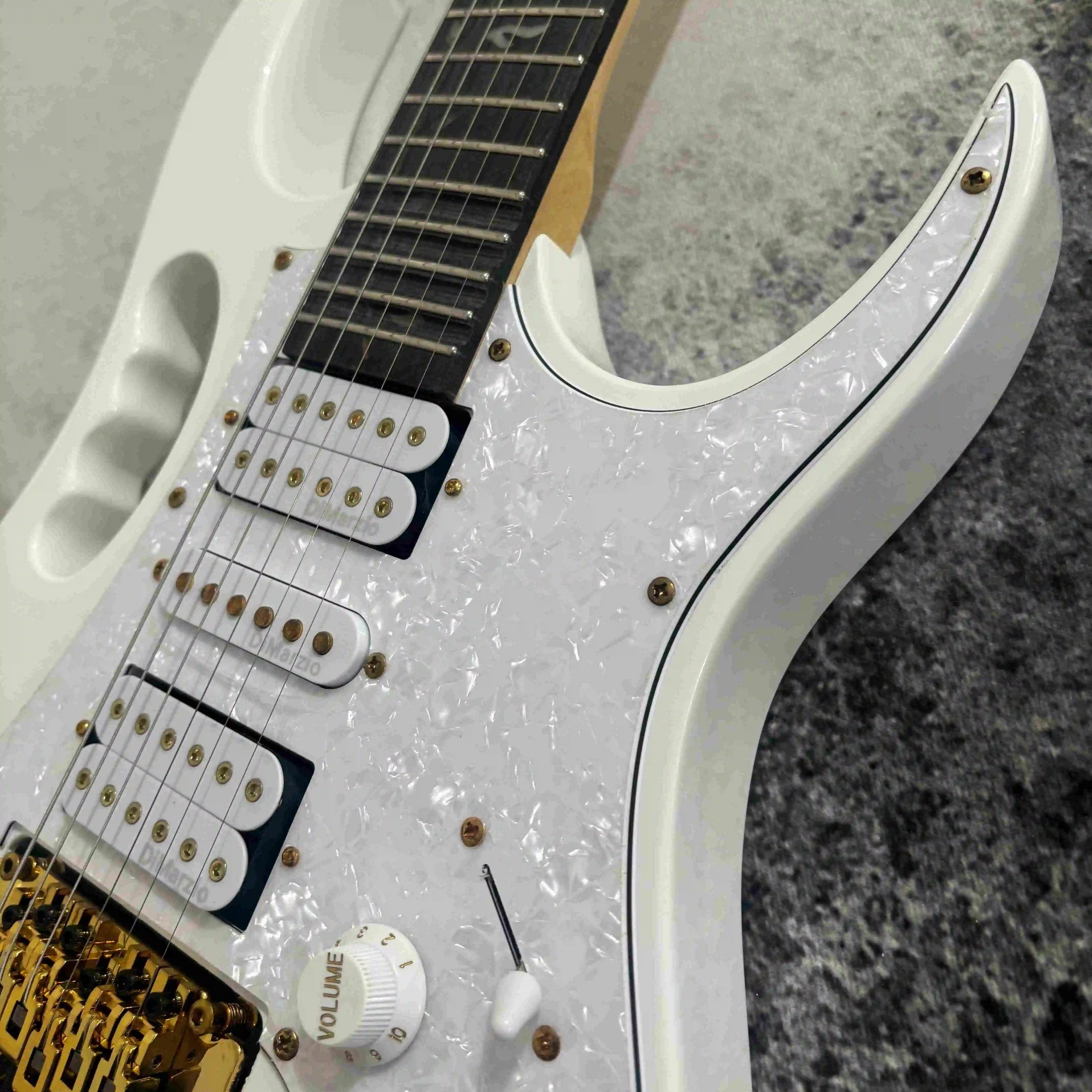 New White Irregular Shaped Electric Guitar Hollow Design 67VV Design HSH Pickup Rock Style Gift Instrument