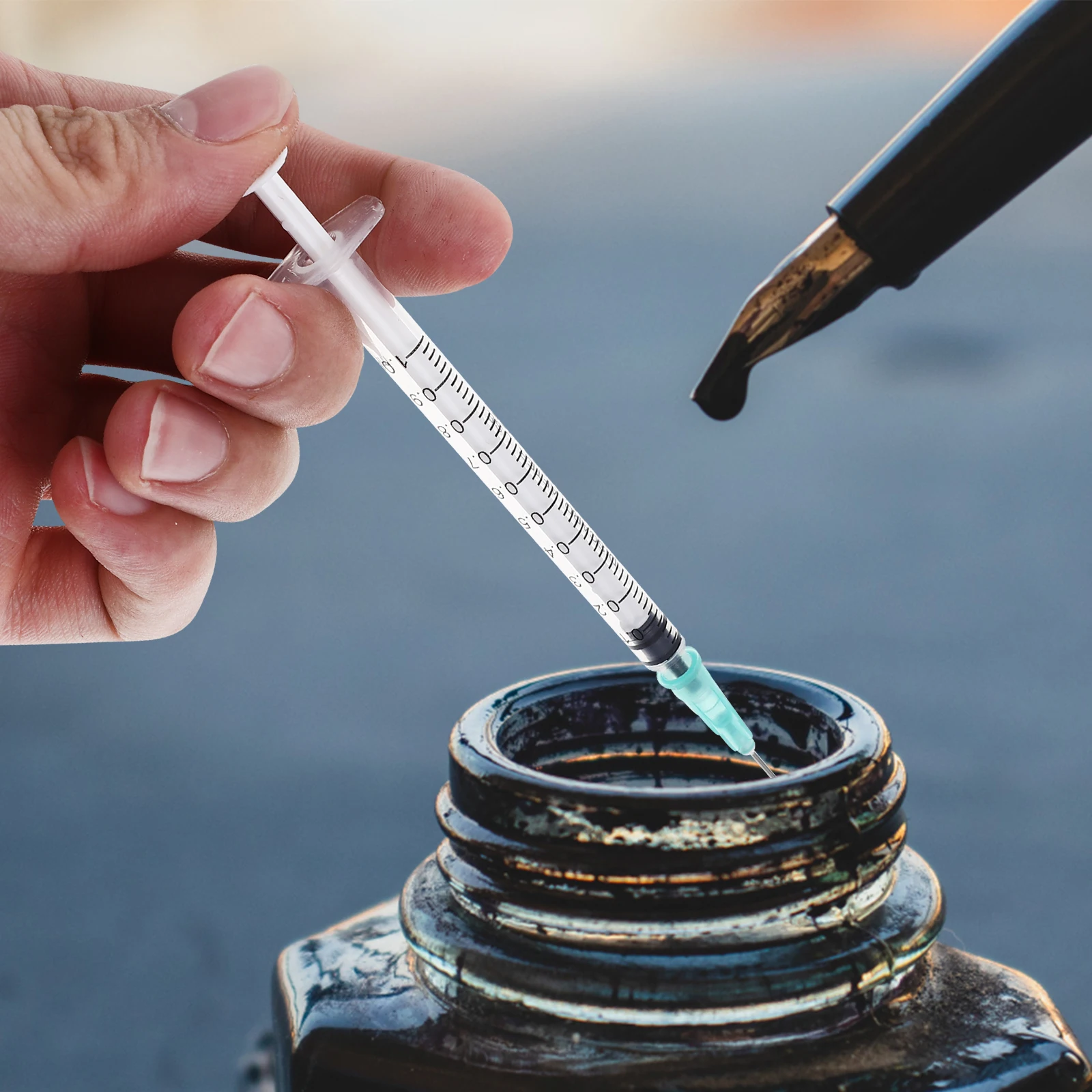 

1 set Fountain Pen Converter Refillable Ink Absorber For Bottled Ink Eco-Friendly Student Office Stationery Supplies