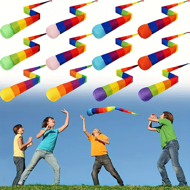 Rainbow Comet Ball Soft Tail 65cm Indoor Outdoor Play Ball Throwing Receiving Ball Park Sports Relax Coordination Training Ball